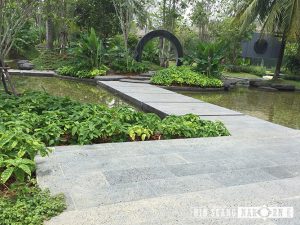 Etna Lavastone for outdoor footpath at Baba Beach Phuket resort หินธรรมชาติภูเขาไฟสำหรับปูพื้นภายนอก