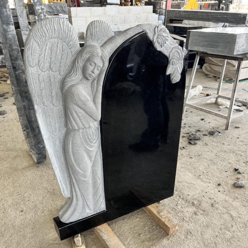 hsn-jet-black-granite-angel-monument-design